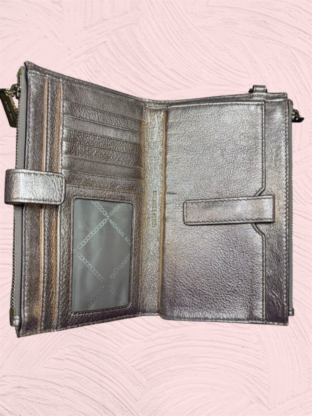 MICHAEL KORS ROSE GOLD GLIMMER WALLET WRISTLET - Picture 5 of 5